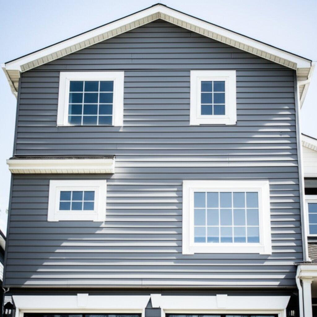 Vinyl siding installation with new gutter on Canadian home Toronto GTA